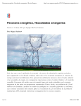 Panorama energético, Necesidades emergentes | Revista