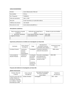 CARLOS BAHAMONDEZ Nombre Carlos Bahamondez Villarroel