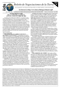 Bolet&iacute;n de Negociaciones de la Tierra