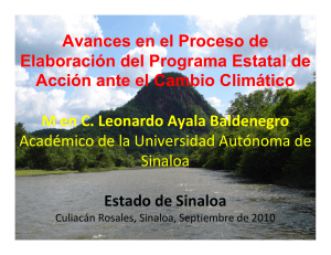 Avances en el Proceso de Elaboración del Programa Estatal de