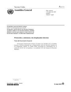 Protecci&oacute;n y asistencia a los desplazados internos