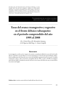 Tasas del avance transgresivo y regresivo en el frente deltaico