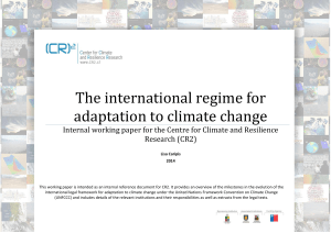 The international regime for adaptation to climate change