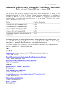 CCCEP: External Coverage - Centre for Climate Change Economics