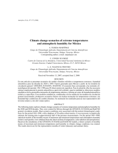 Climate change scenarios of extreme temperatures and atmospheric