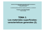 TEMA 3. Los materiales superficiales: características generales (2).