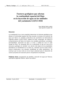 1 Factores geológicos que afectan la continuidad espacial del flujo