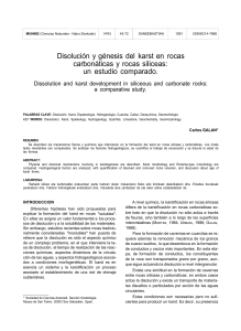 Disolución y génesis del karst en rocas carbonáticas y rocas siliceas