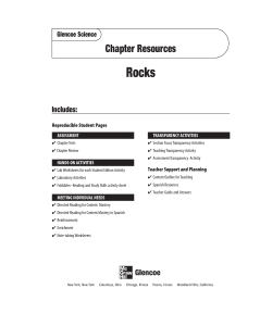 Glencoe Science Chapter Resources Rocks Includes
