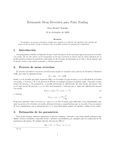 Estimando Mean Reversion para Pairs Trading