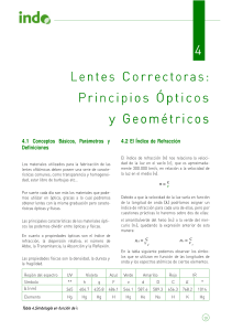 Lentes Corr ectoras: Principio Principios Ópticos y Geométrico
