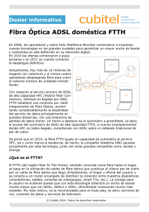 Fibra Óptica ADSL doméstica FTTH