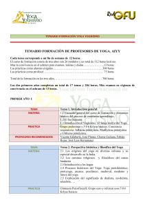 TEMARIO FORMACIÓN DE PROFESORES DE YOGA. AIYY