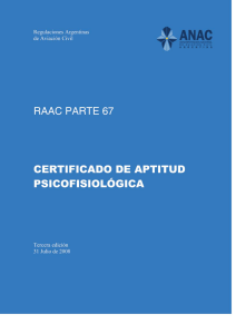 Certificado de aptitud psicofisiológica