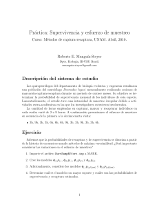 Pr&aacute;ctica: Supervivencia y esfuerzo de muestreo