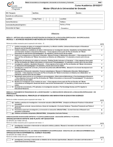 M&oacute;dulos Master Oficial de la Universidad de Granada Curso