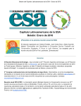 Capítulo Latinoamericano de la ESA Boletín: Enero de 2016