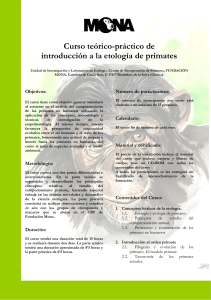 Curso teórico-práctico de introducción a la etología de primates