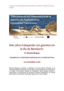Resumen charla conservación gaviotas en illa benidorm