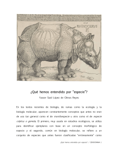 Qué hemos entendido por “especie”?