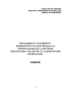 Reglamento - Biologia, Facultad de Ciencias, UNAM