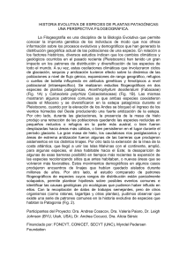 HISTORIA EVOLUTIVA DE ESPECIES DE PLANTAS PATAGÓNICAS