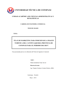 plan de marketing turistico del canton saquisili