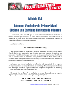Módulo 104 Cómo un Vendedor de Primer Nivel Obtiene una