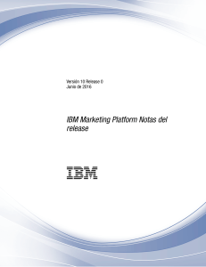 IBM Marketing Platform Notas del release
