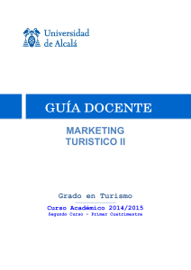 marketing turistico ii - Universidad de Alcalá