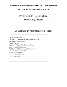 Programa de la asignatura Marketing Directo