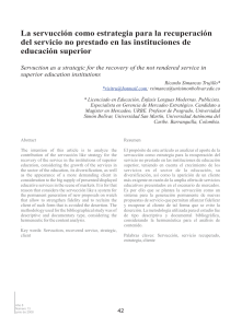 La servucción como estrategia para la recuperación del servicio no