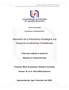 Aplicación de la Planeación Estratégica a la franquicia de alimentos