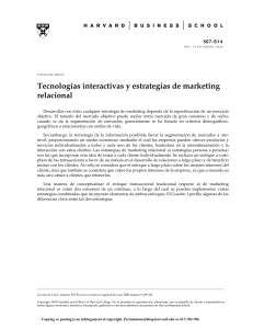 Tecnologías interactivas y estrategias de marketing relacional