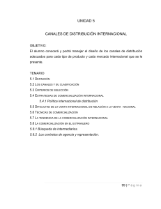 UNIDAD 5 CANALES DE DISTRIBUCIÓN INTERNACIONAL