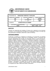 Marketing Turístico y Hotelero