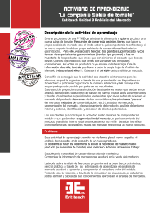 ACTIVIDAD DE APRENDIZAJE `La compañía Salsa de tomate`