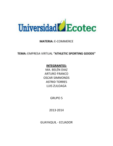 e-commerce tema: empresa virtual “athletic sporting goods”