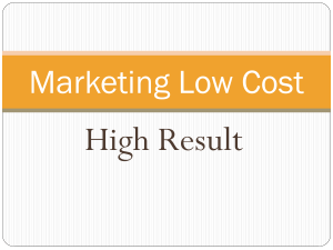 Marketing Low Cost