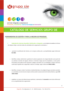 CATÁLOGO DE SERVICIOS GRUPO SIE