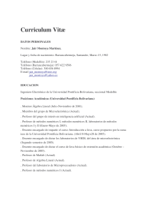 Curriculum Vitæ - Universidad Pontificia Bolivariana (Colombia)
