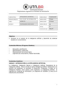 Inteligencia Artificial - Ingeniería en Sistemas de Información