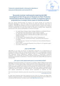 Buscando el primer medicamento experimenta1