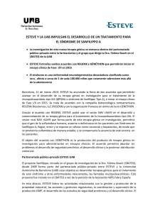 esteve y la uab impulsan el desarrollo de un tratamiento para