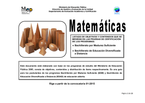 Temario de Matematica-Bachillerato Madurez y Edad 2015