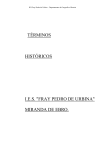 TÉRMINOS HISTÓRICOS I.E.S. "FRAY PEDRO DE URBINA