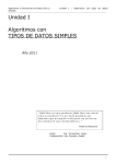 Unidad I Algoritmos con tipos de datos simples 2011