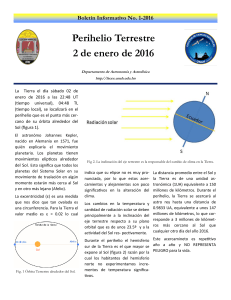 Perihelio Terrestre 2 de enero de 2016