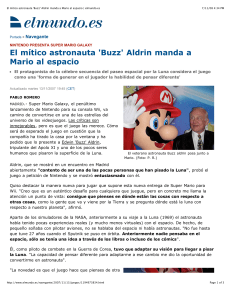 El mítico astronauta `Buzz` Aldrin manda a Mario al espacio