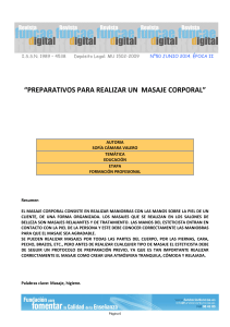&ldquo;PREPARATIVOS PARA REALIZAR UN MASAJE CORPORAL&rdquo;